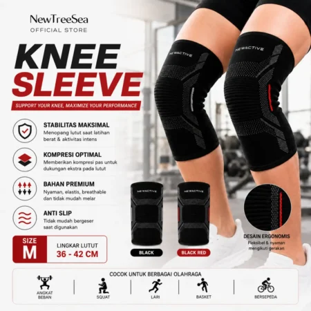 Knee Sleeve Pelindung Deker Lutut Anti Slip Gym Fitness Workout Olahraga
