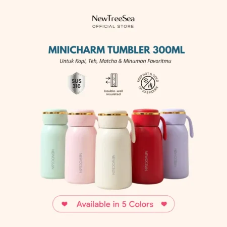Minicharm Tumbler Botol Minum Aesthetic Stainless 316 Tahan Panas Dingin 300ml